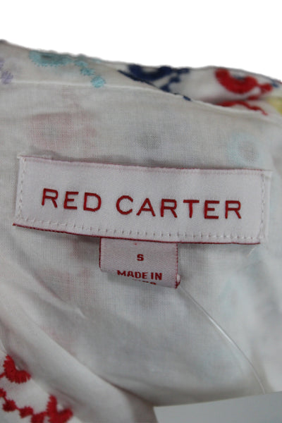 Red Carter Women Fit & Flare Mini Dress Red V-Neck Long Sleeve Zip Size S