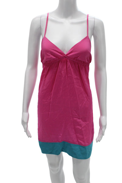 Yumi Kim Women Slip Dress Pink Silk V-Neck Sleeveless Short Solid Size S