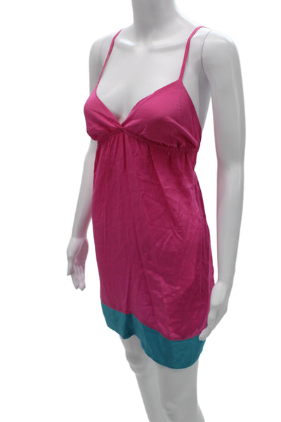 Yumi Kim Women Slip Dress Pink Silk V-Neck Sleeveless Short Solid Size S
