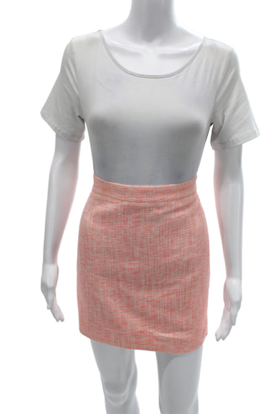 J Crew Women Pink Mini Pencil Skirt Cotton Polyester Sequined Size 2