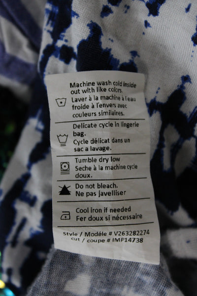 Vince Women Jersey Crew Neck Short Sleeve T-Shirt Blue Pima Cotton Size XS