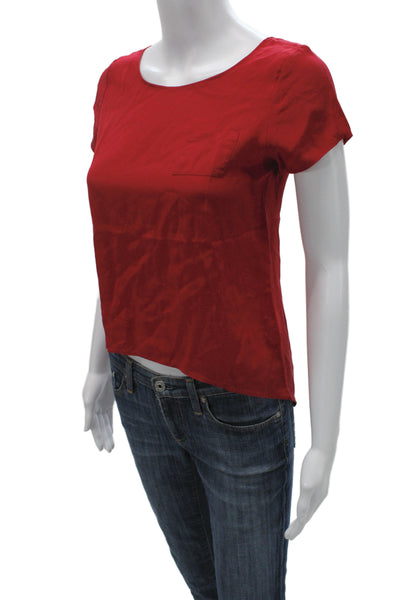 Gryphon New York Womens Silk Basic Round Neck Short Sleeve Blouse Size S