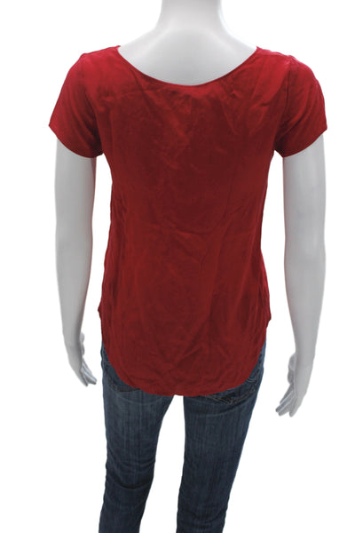 Gryphon New York Womens Silk Basic Round Neck Short Sleeve Blouse Size S