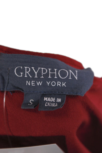 Gryphon New York Womens Silk Basic Round Neck Short Sleeve Blouse Size S