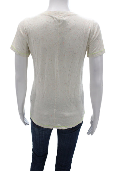 Madewell Womens Basic V-Neck White Short Sleeve T-Shirt 99% Cotton Size S