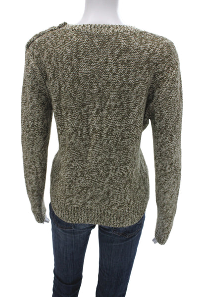 Petit Bateau Unisex Pullover Sweater Green Crew Neck Wool Cotton Size XS