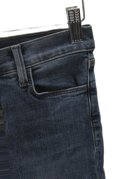 J Brand Women Skinny Ankle Jeans Dark Blue Mid Rise Button Size 25