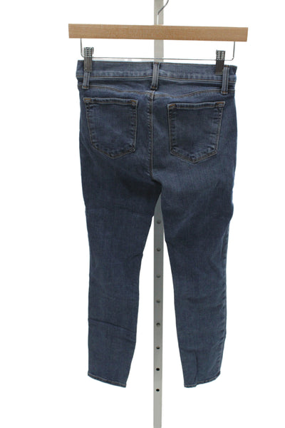 J Brand Women Skinny Ankle Jeans Dark Blue Mid Rise Button Size 25