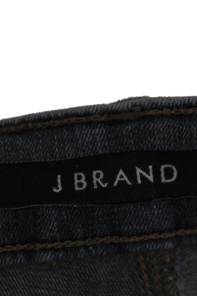 J Brand Women Skinny Ankle Jeans Dark Blue Mid Rise Button Size 25