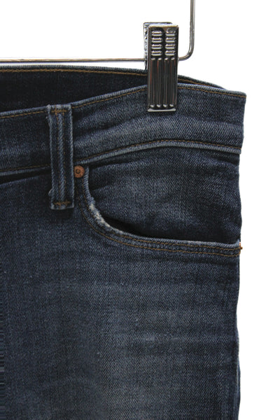 J Brand Women Ankle Skinny Jeans Dark Blue Mid Rise Button Size 26