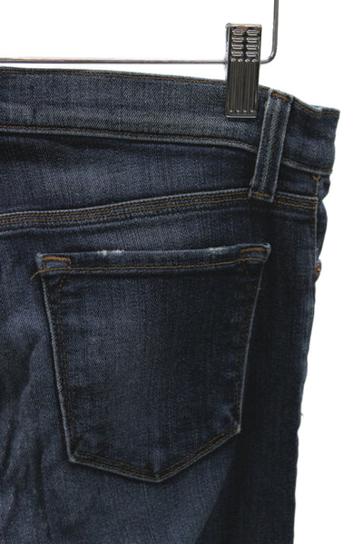 J Brand Women Ankle Skinny Jeans Dark Blue Mid Rise Button Size 26
