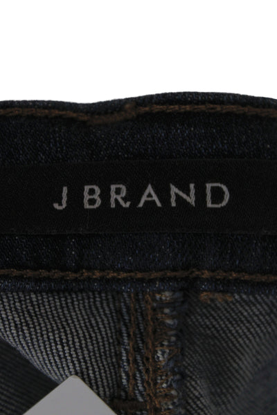 J Brand Women Ankle Skinny Jeans Dark Blue Mid Rise Button Size 26