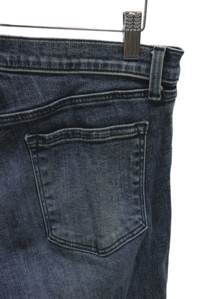 J Brand Womens Cropped Ankle Jeans Dark Blue Mid Rise Button Size 28