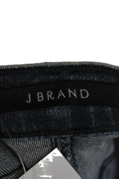 J Brand Womens Cropped Ankle Jeans Dark Blue Mid Rise Button Size 28