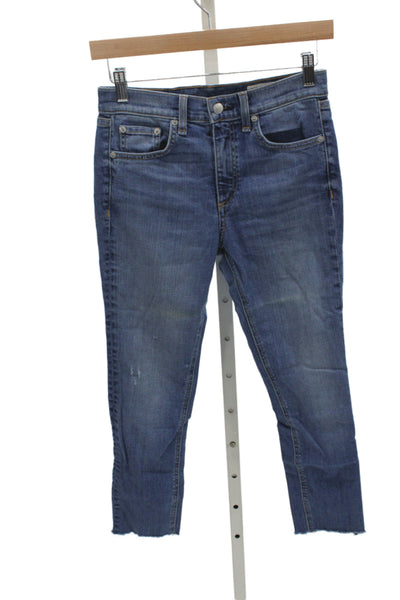 Rag & Bone Jean Womens Cropped Skinny Dark Blue Jeans Size 25