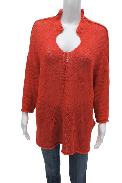 SKIF Unisex Orange Pullover Sweater Cotton Polyester 3/4 Sleeve Size L