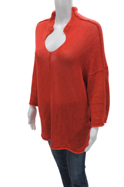 SKIF Unisex Orange Pullover Sweater Cotton Polyester 3/4 Sleeve Size L