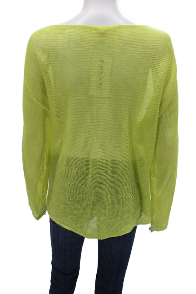 Eileen Fisher Womens Pullover Sweater Yellow Linen Long Sleeve Size 1X