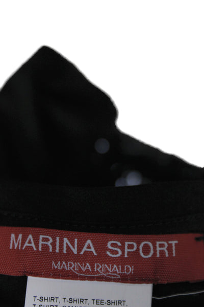 Marina Sport Women Jersey Tunic Black Striped Short Sleeve Size XL