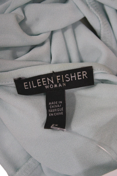 Eileen Fisher Women Light Blue Silk Sleeveless Camisole Round Neck Size 2X