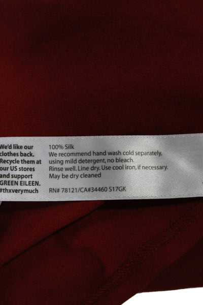 Eileen Fisher Womens Red Silk Sleeveless Tunic Tank Round Neck Basic Size 2X