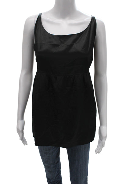 Eileen Fisher Women Black Cotton Polyester Camisole Round Neck Size 1X
