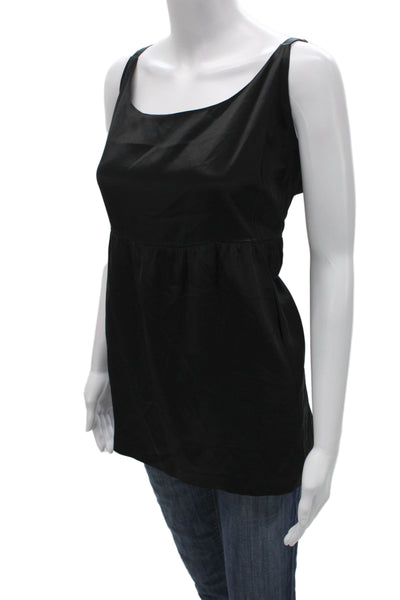 Eileen Fisher Women Black Cotton Polyester Camisole Round Neck Size 1X