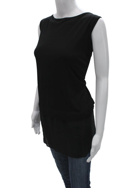 Eileen Fisher Womens Plus Tunic Tank Sleeveless Black Round Neck Size 1X