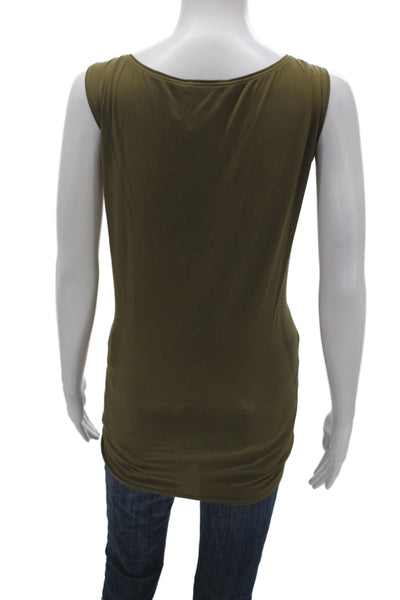Eileen Fisher Women Green 100% Silk Basic Tank Round Neck Sleeveless Size 1X