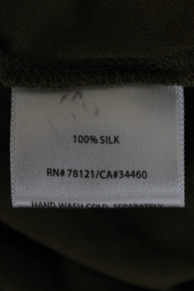 Eileen Fisher Women Green 100% Silk Basic Tank Round Neck Sleeveless Size 1X