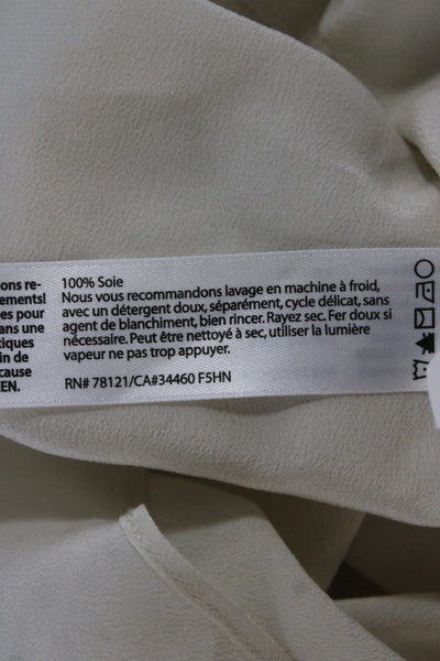 Eileen Fisher Women Tunic Blouse White Silk Long Sleeve Button Size 1X