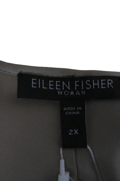 Eileen Fisher Women Sleeveless Silk Blend Round Neck Basic Blouse Size 2X
