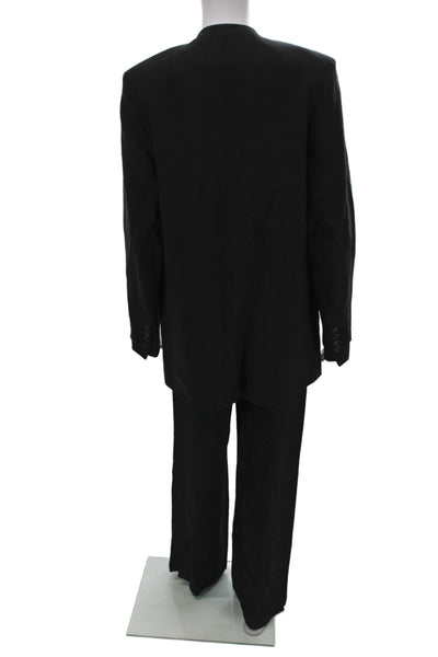 MNG Womens Gold Tone Pleated Front Pant Suit Black Size Small/4