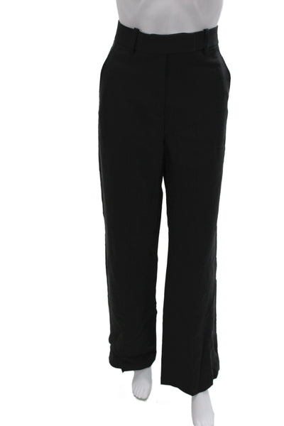 MNG Womens Gold Tone Pleated Front Pant Suit Black Size Small/4