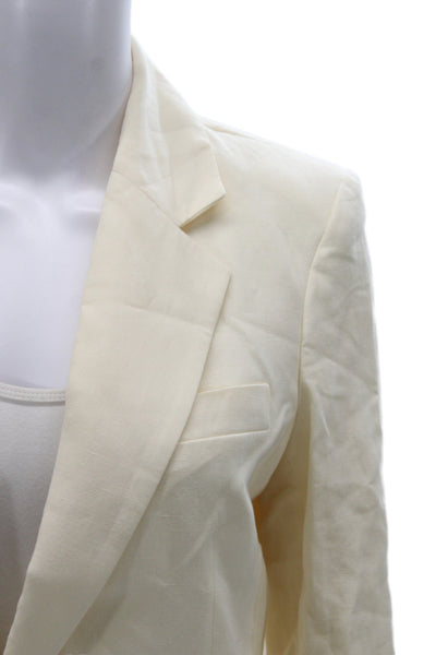 MNG Unisex Beige Blazer Long Sleeve Lyocell Linen Size S