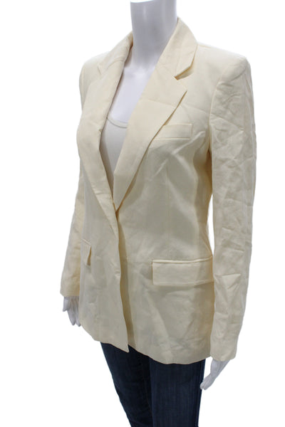 MNG Unisex Beige Blazer Long Sleeve Lyocell Linen Size S