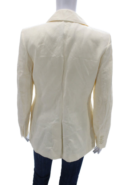 MNG Unisex Beige Blazer Long Sleeve Lyocell Linen Size S