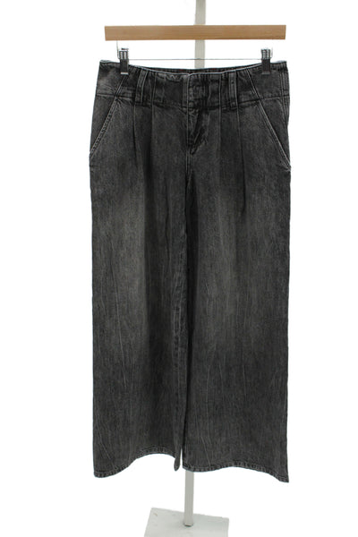 Alice + Olivia Unisex Dark Gray Mid Rise Cotton Pants Size 26
