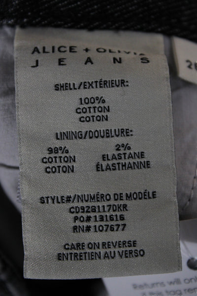 Alice + Olivia Unisex Dark Gray Mid Rise Cotton Pants Size 26