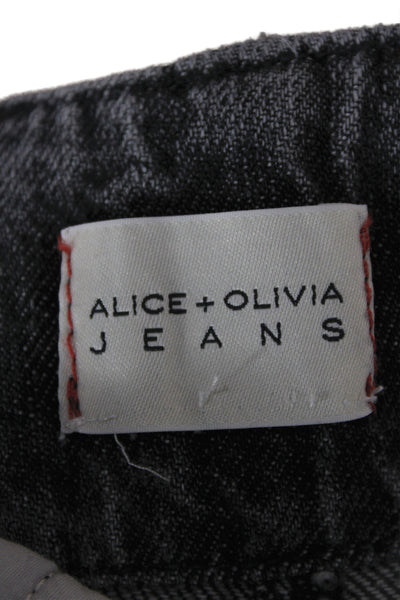Alice + Olivia Unisex Dark Gray Mid Rise Cotton Pants Size 26