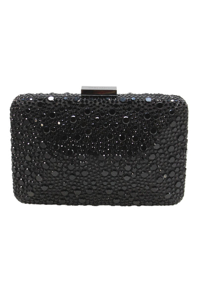 Olga Berg Womens Jeweled Embellished Crossbody Shgoulder Handbag Black