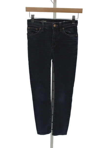 J Crew Womens Skinny Ankle High Rise Dark Blue Jeans Size 24