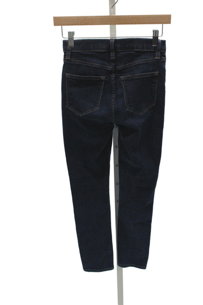 J Crew Womens Skinny Ankle High Rise Dark Blue Jeans Size 24