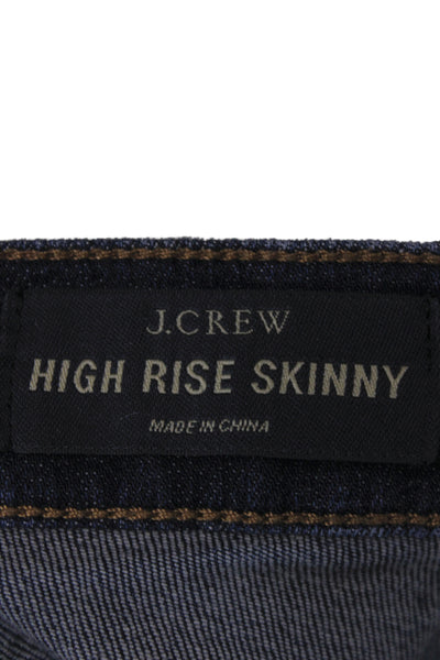 J Crew Womens Skinny Ankle High Rise Dark Blue Jeans Size 24