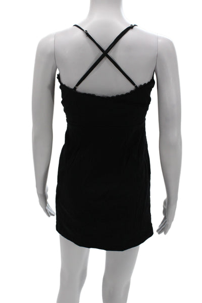 Zara Womens Black Slip Dress Sleeveless Polyester Knee Length Size S