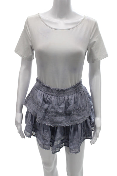 Love Shack Fancy Mens Mini Polo Skirt Black Cotton Collar Button Size 0P