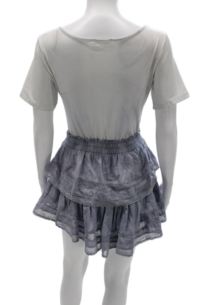Love Shack Fancy Mens Mini Polo Skirt Black Cotton Collar Button Size 0P