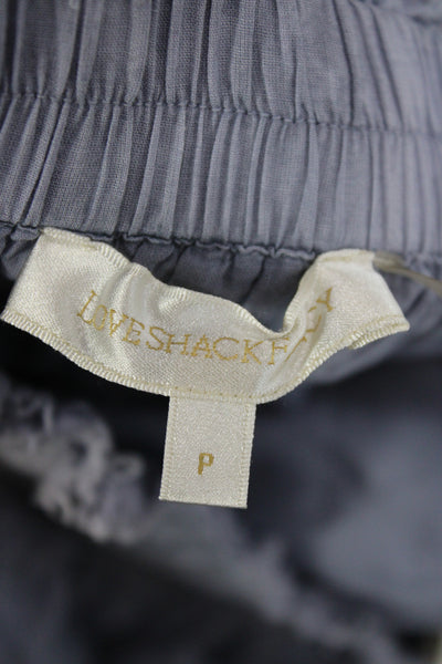 Love Shack Fancy Mens Mini Polo Skirt Black Cotton Collar Button Size 0P