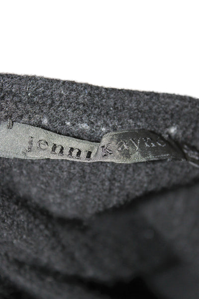 Jenni Kayne Unisex Full Zip V Neck Pullover Black Wool Cashmere Size L