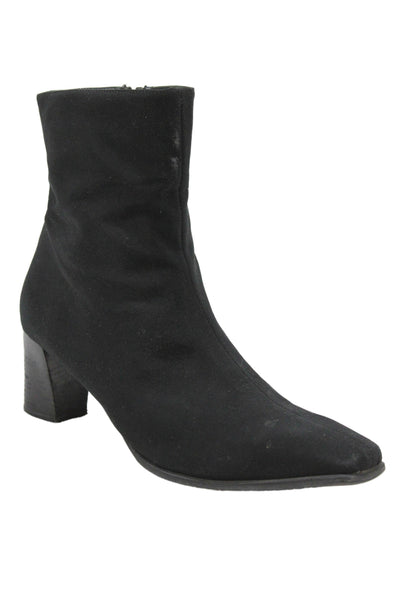 Stuart Weitzman Womens Full Zipper Square Toe Ankle Boots Black Size 10 Medium